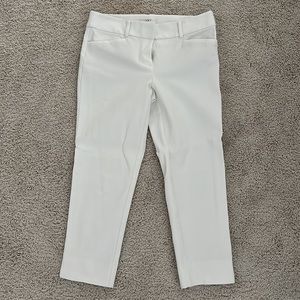 LOFT cropped white pants